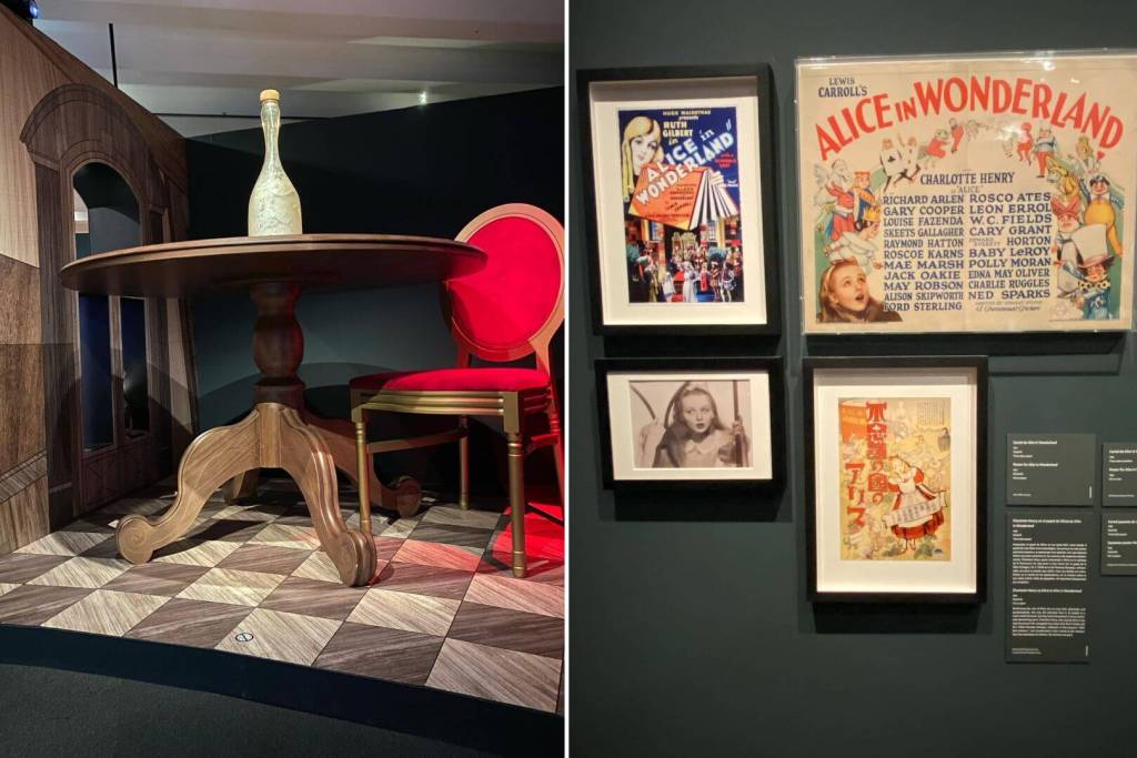 Dos detalles de la exposición Los Mundos de Alicia