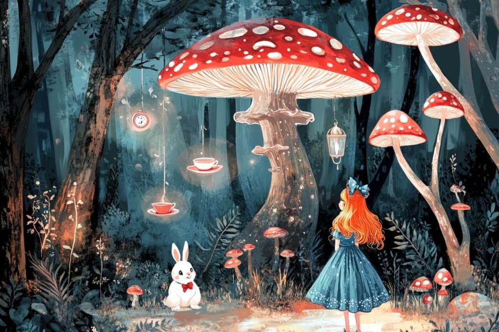 Ilustración inspirada en Alicia en el país de las maravillas