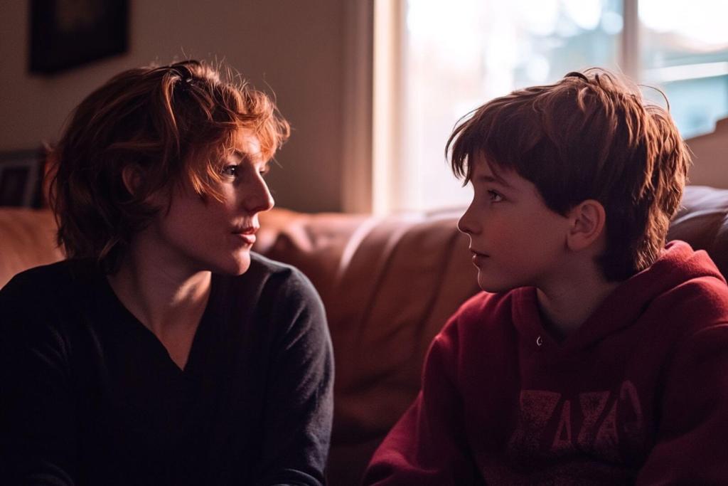 Conversación entre una madre y su hijo