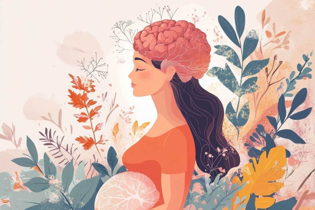 Ilustración de una mujer embarazada
