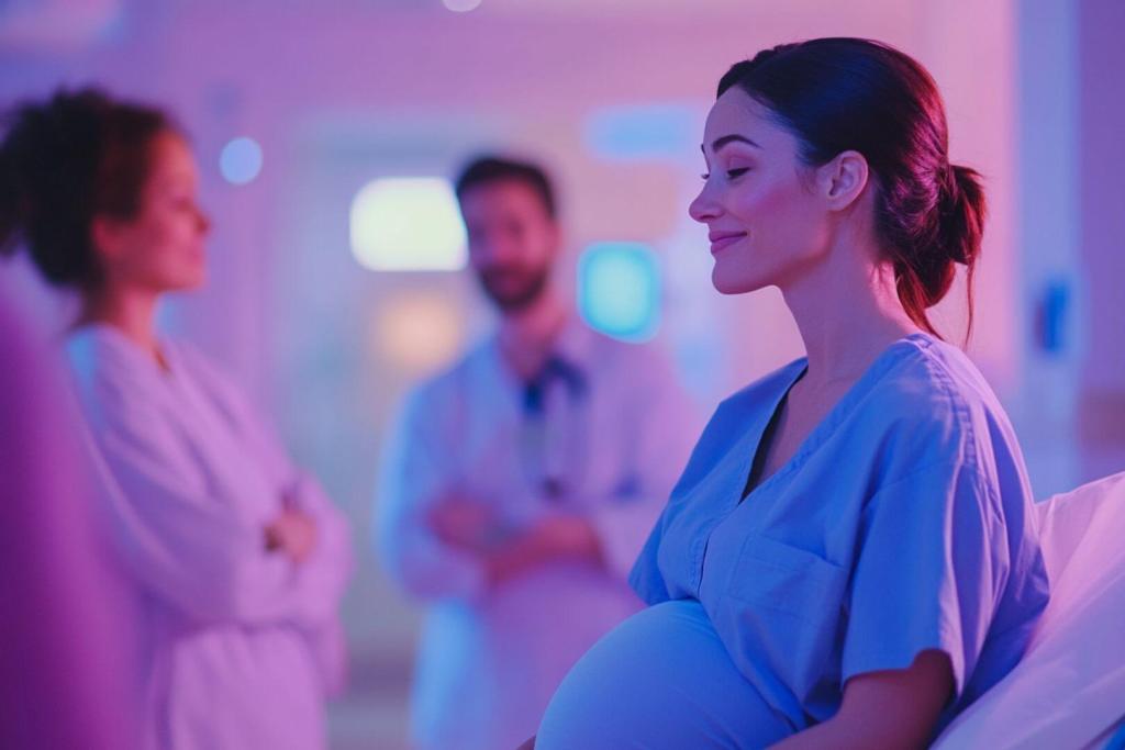 Una mujer embarazada en el hospital