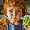 Un niño rechaza las galletas verdes