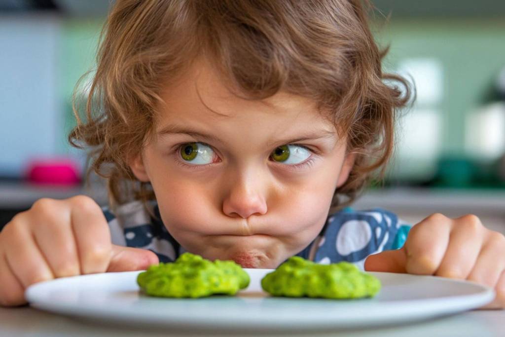 Un niño sospecha de las galletas verdes
