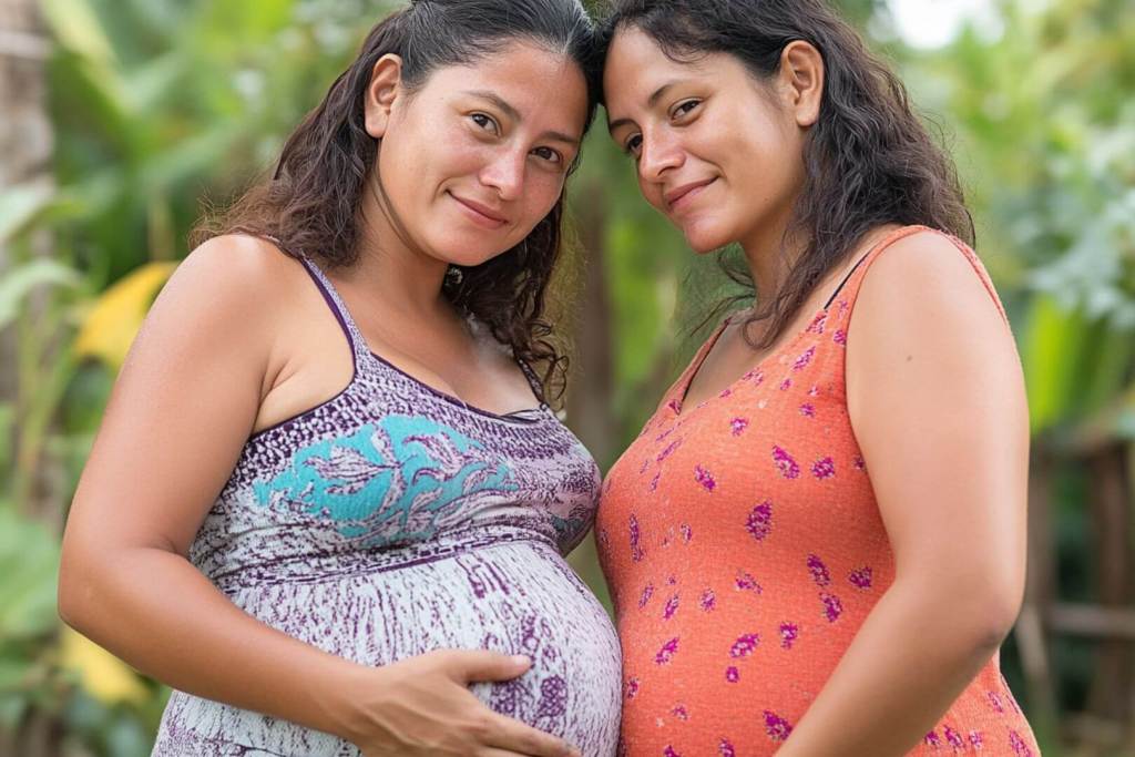 Dos hermanas, una de ellas embarazada