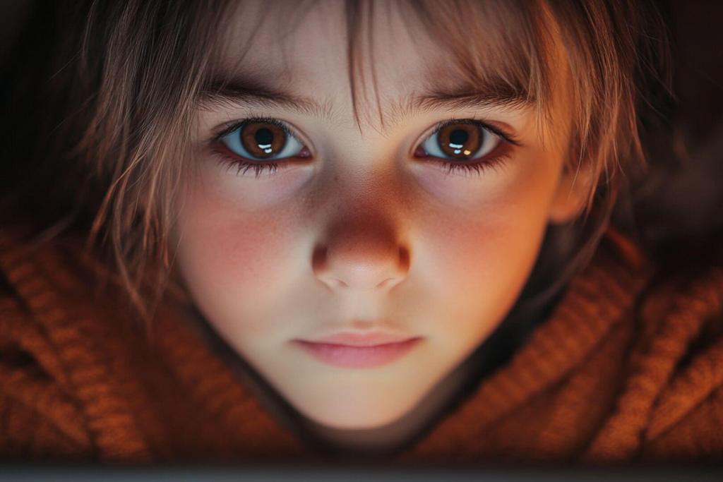 Una niña mirando una clase online