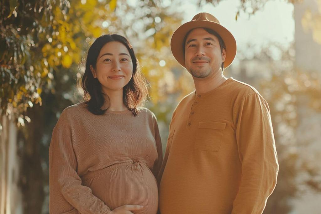 Retrato de una pareja que espera un bebé