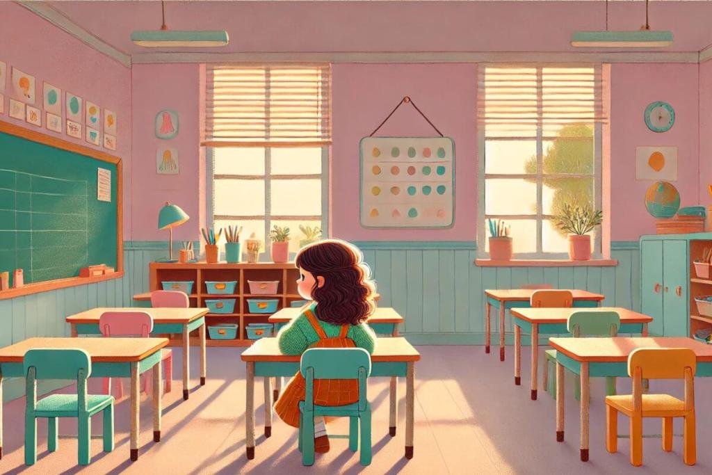 niña en salón de clases