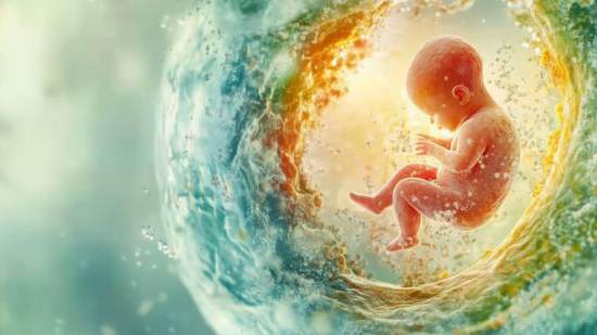 Ilustración de la conexión celular madre hijo durante el embarazo