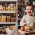 Una despensa saludable y un niño pequeño comiendo rico