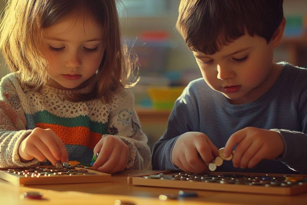 En el aula, tareas como clasificar piezas o ensartar cuentas permiten observar diferencias evolutivas entre niños y niñas en el desarrollo de la motricidad fina
