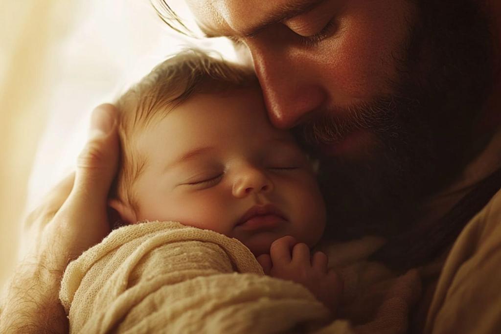 Padre e hijo en brazoz