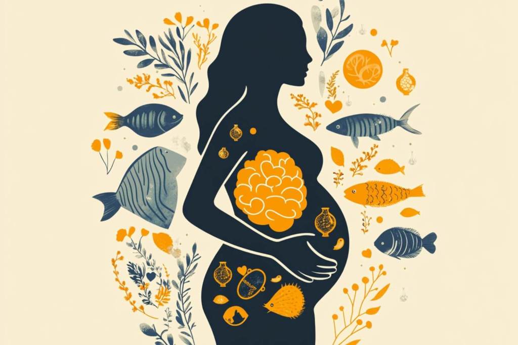 Omega-3, salud materna y desarrollo cognitivo: la conexión entre la dieta y el bienestar del futuro bebé es más fuerte de lo que creíamos (Midjourney - RG)