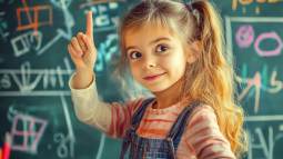 Una niña brillante participa activamente en clase. Fomentar la curiosidad y ofrecer retos adecuados es clave en su desarrollo.