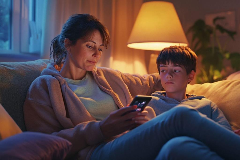 Configurar el control parental junto a los hijos permite abrir el diálogo sobre el uso responsable de la tecnología (Midjourney-RG)