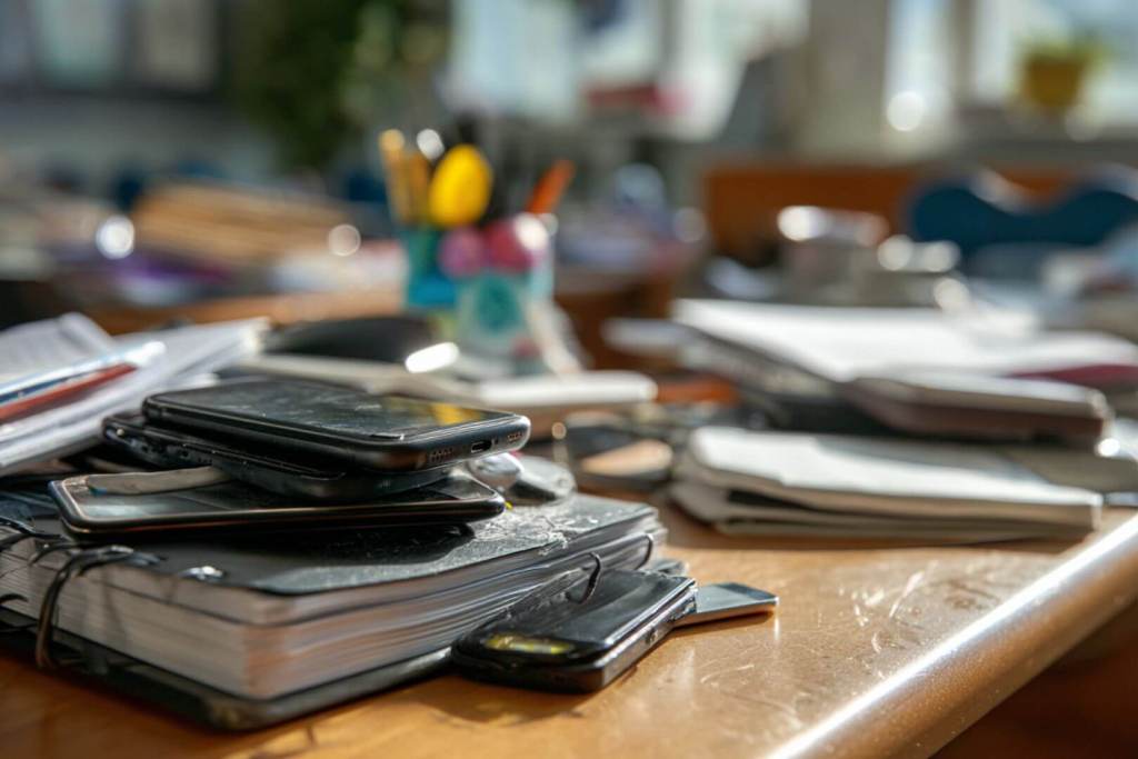 Móviles confiscados al inicio de la jornada escolar
