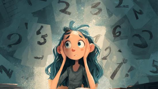 Una niña que se siente presionada por las calificaciones escolares: un estudio sueco revela que recibir notas demasiado pronto puede aumentar el riesgo de depresión, sobre todo en niñas.