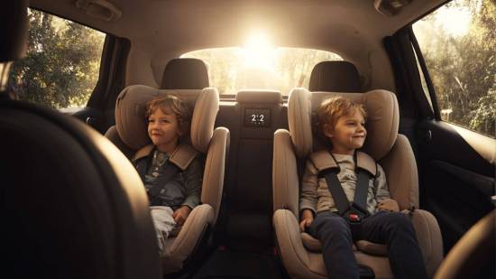 Una temperatura interior de 22°C y niños bien sujetos en sus sillas: así empieza un viaje seguro y tranquilo.