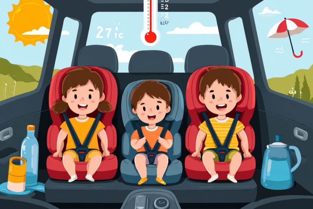 Todo cuenta: sombrillas, agua, parasoles, ropa ligera… cada detalle suma para viajar seguros y frescos.